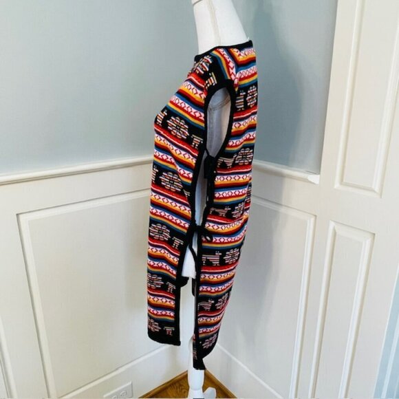 VTG Blanket Llama Southwestern Style 70's Sear's Open Side Sweater Vest OSFA - Picture 4 of 11